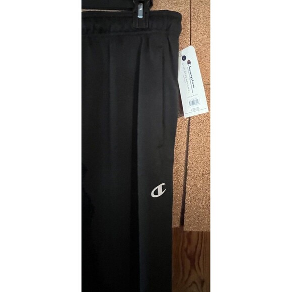 Champion Men's Open Bottom Jersey Pants #1204872 NWT Black Size L Zip Pocket - Picture 3 of 9